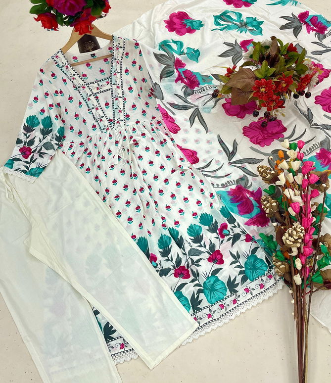 Kalaai Handwork Cotton Printed Kurti With Bottom Dupatta Wholesalers In Delhi
